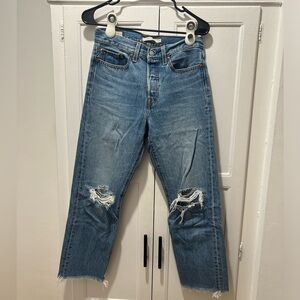 Levis Wedgie Straight Distressed Jeans